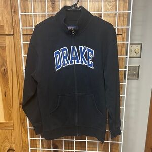 Jansport Black Varsity Jacket with White and Blue Accents